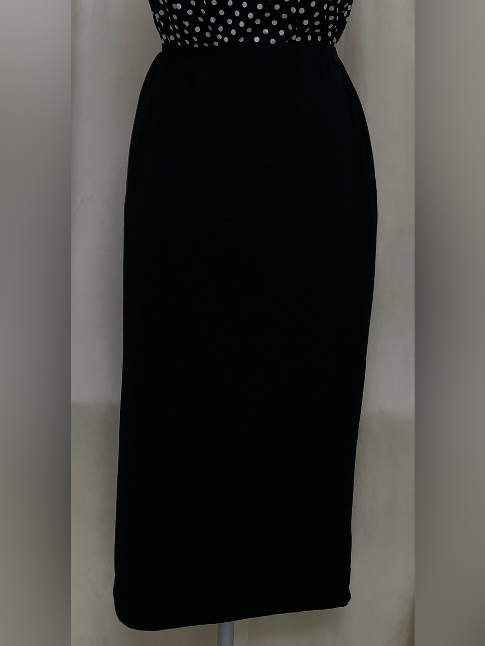 Vintage Studio Petite Vintage Skirt-Black Stretch Knit-Straight-Stretch Waist-PS